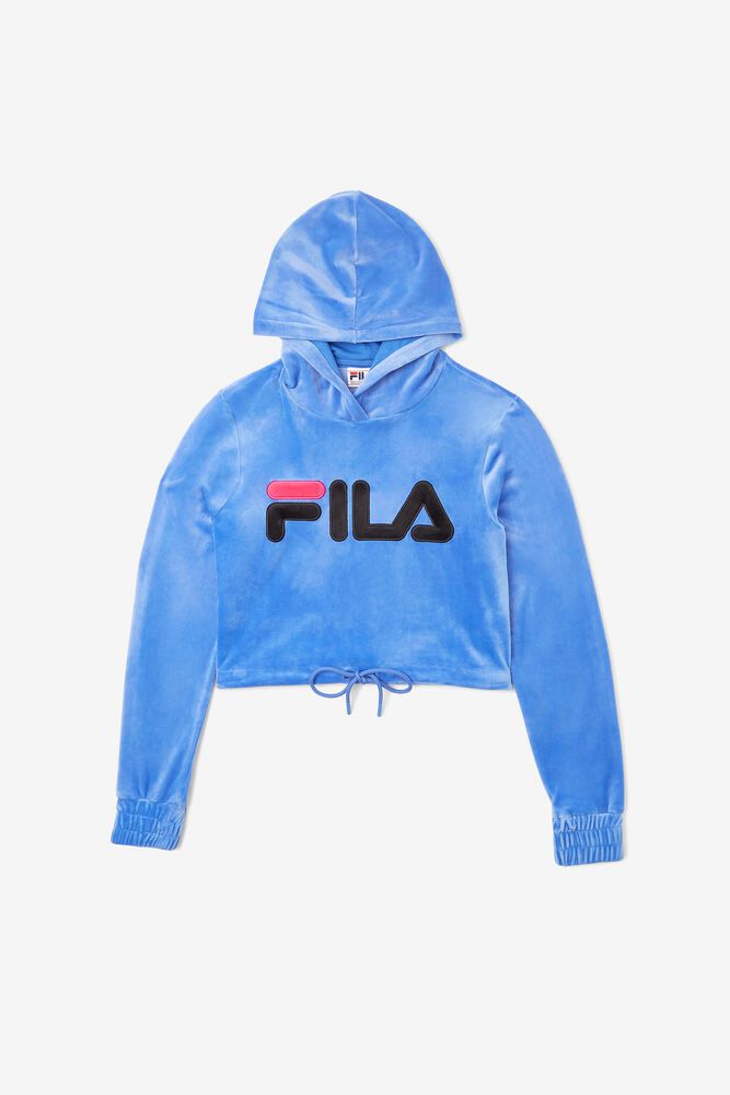 Fila Hettegenser Dame Blå Aitana Crop Velour 915826-YPN